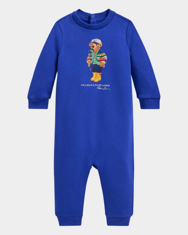 Boy's Fleece Polo Bear Coverall, Size 3M-9